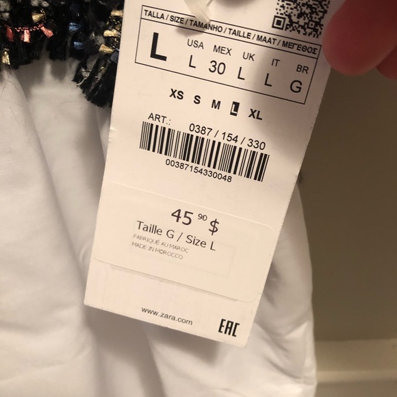 Zara Tweed blouse. NWT. Size L. - Picture 2 of 3